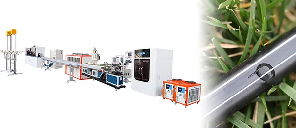 Machine de fabrication de tuyaux d'irrigation goutte à goutte en continu